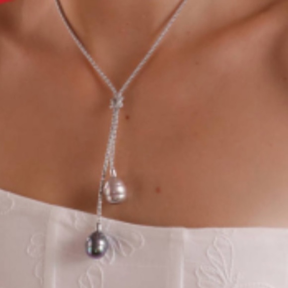 🌺 Genuine Majorica 1890 Silver With Tender Barroque Gray & Nuage Pearls - Picture 10 of 13